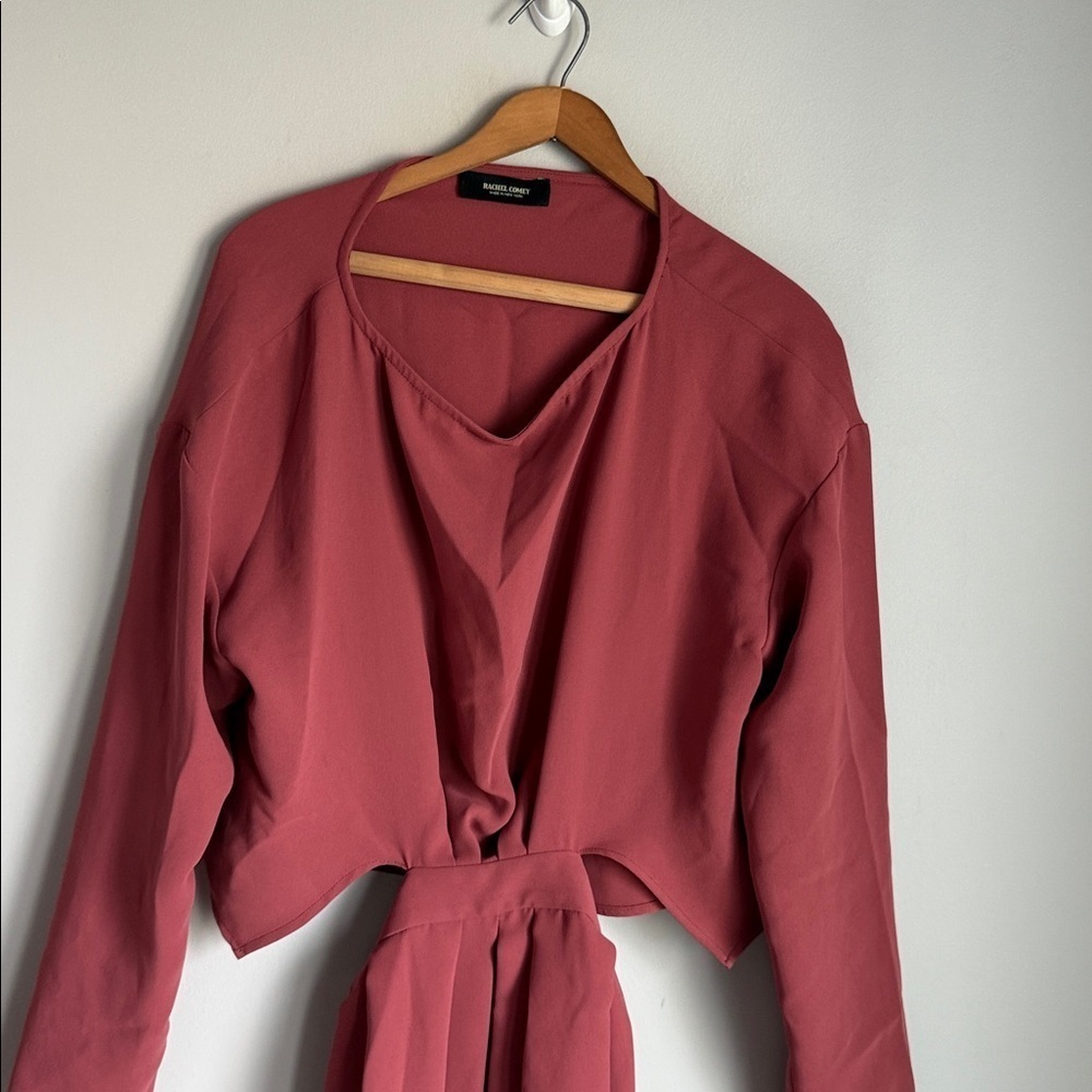 RACHEL COMEY PALOMA DRESS RUST 6 - Picture 3 of 12